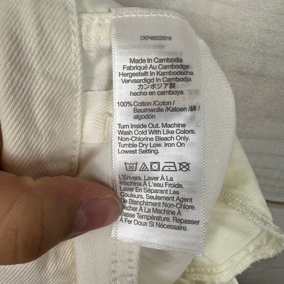 Madewell Tile White The Rilee Denim Front Slit Midi Skirt Size 27 - Picture 10 of 13